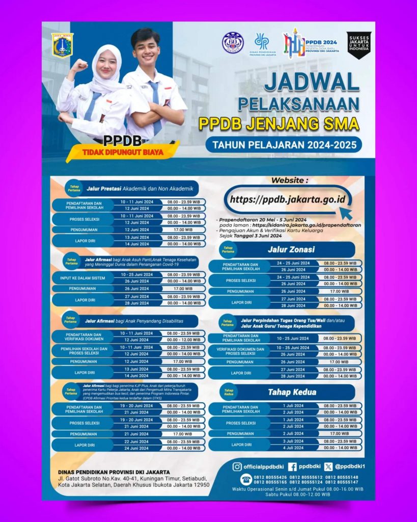 jadwal pelaksanaan ppdb tahun pelajaran 2024/2025